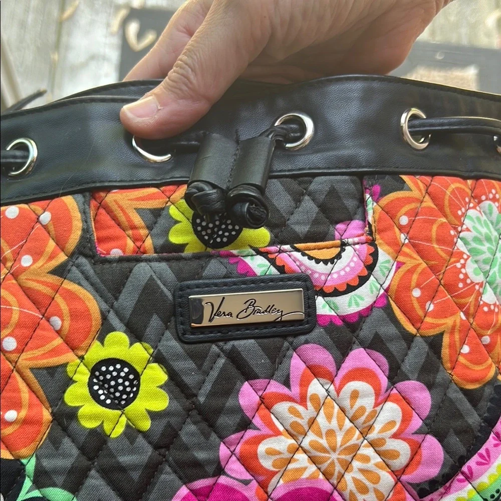 Vera Bradley Black and Red Crossbody Bag with Floral Design - Picture 5 of 5